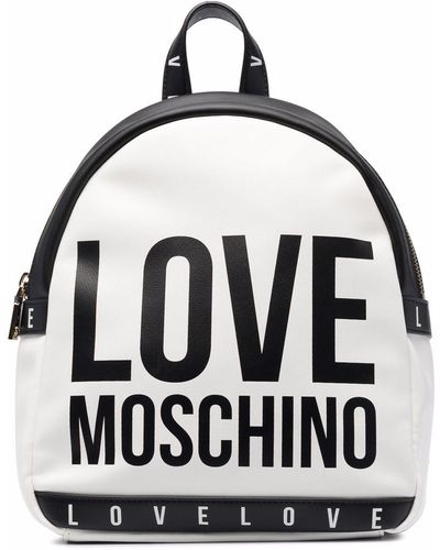 Love Moschino All-over Logo Print Backpack - White