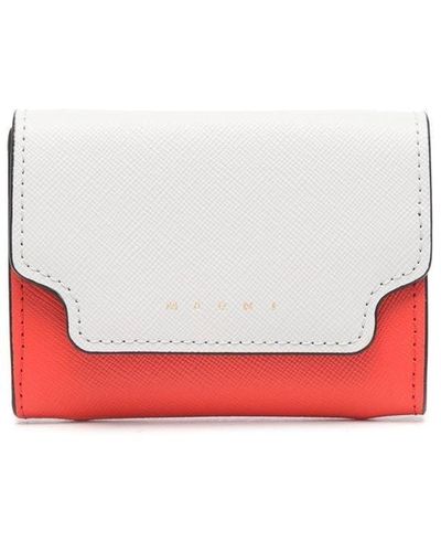 Marni Two-tone Leather Wallet - White