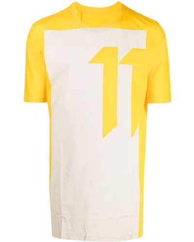 Boris Bidjan Saberi 11 T-shirt Met Logoprint - Geel