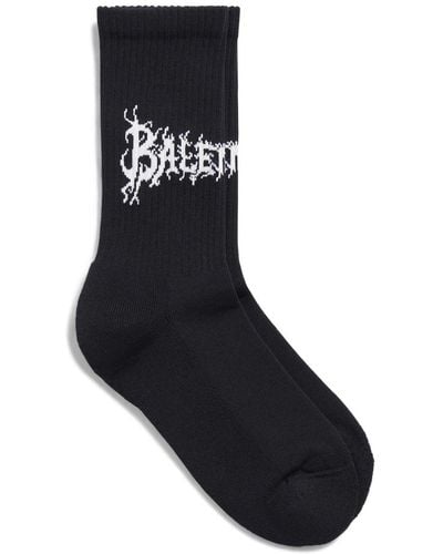 Balenciaga Diy Metal Ribbed Socks - Black