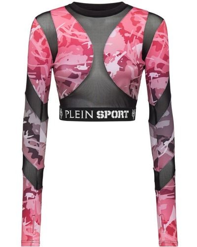 Philipp Plein Camouflage-print Long-sleeved Top - Pink