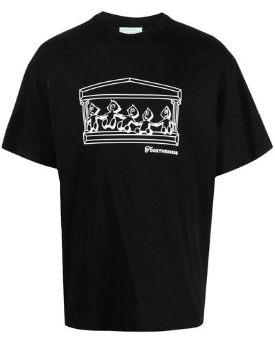 Aries T-Shirt mit Logo-Print - Schwarz