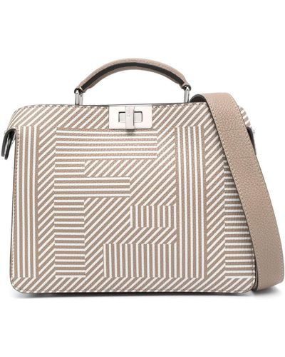 Fendi Borsa tote Peekaboo ISeeU mini - Neutro