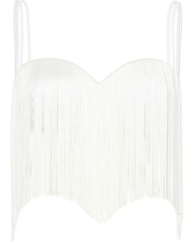 Proenza Schouler Bralette con dettaglio a frange - Bianco