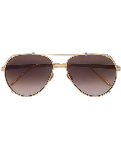 Linda Farrow Newman Pilot-frame Sunglasses - Metallic