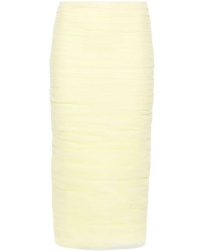 ANOUKI Falda de tubo de tul drapeada - Amarillo