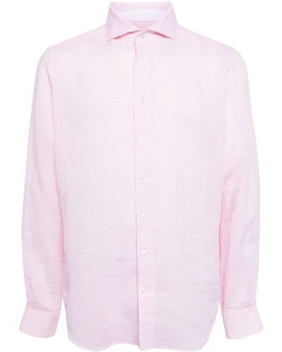N.Peal Cashmere Megeve Linen Shirt - Pink