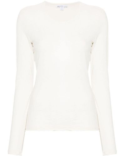 James Perse Long-sleeved Slub T-shirt - White