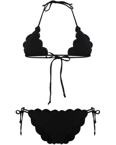 Marysia Swim Scalloped Textured Bikini - Black