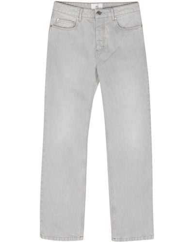 Ami Paris Low-rise Straight-leg Jeans - Grey