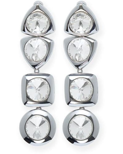Area Boucles d'oreilles pendantes serties de cristal - Blanc