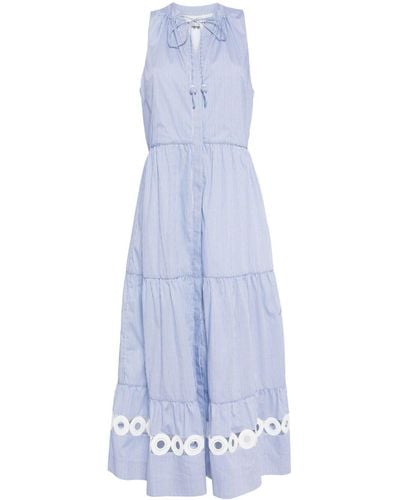Sachin & Babi Positano Pinstripe-pattern Midi Dress - Blue
