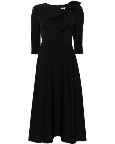 Nissa Bow-detail Midi Dress - Black