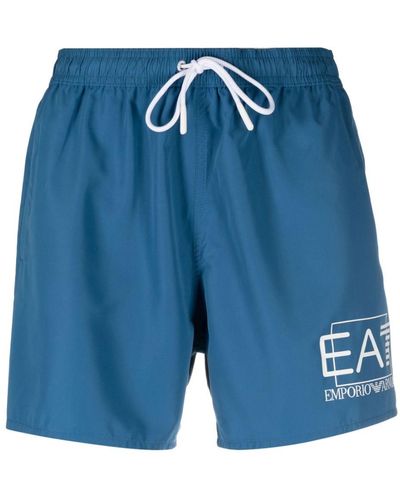 EA7 Costume da bagno con stampa - Blu