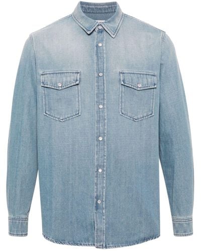 Saint Laurent Chemise en jean à boutons pression - Bleu