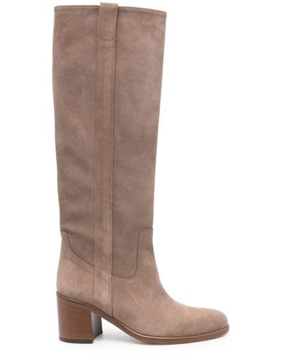 Via Roma 15 Suede Knee-high Boots - Brown