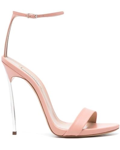 Casadei Blade Marta 120mm Leather Sandals - Pink
