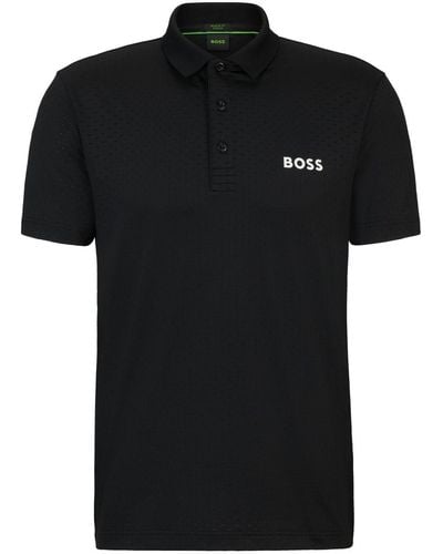 BOSS ロゴ ポロシャツ - ブラック