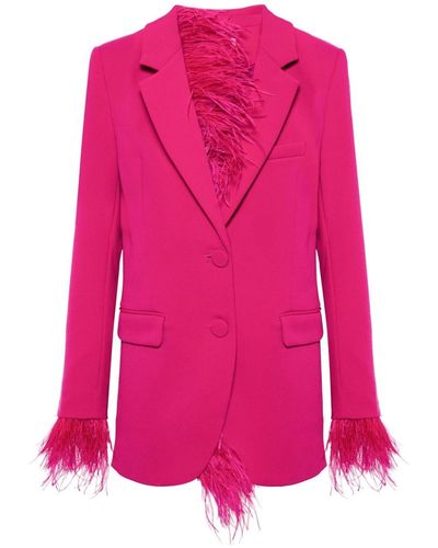 MICHAEL Michael Kors Blazer con ribete de plumas - Rosa