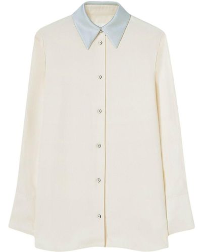 Jil Sander Contrast-collar Buttoned Shirt - White