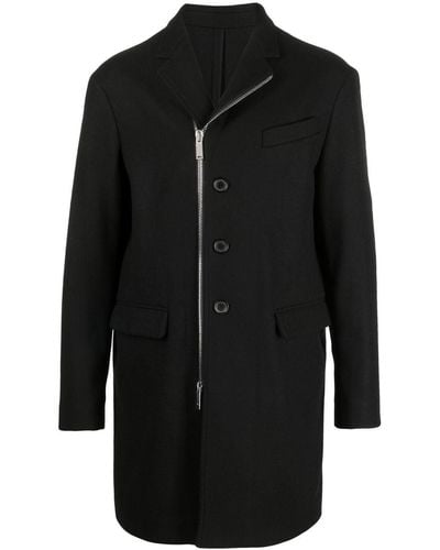 DSquared² Manteau zippé à simple boutonnage - Noir