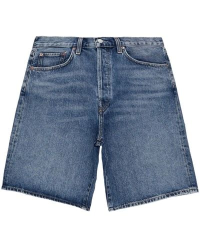 Agolde Wide-leg denim shorts - Blau