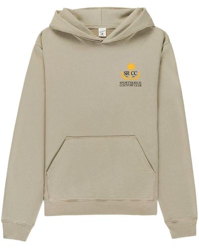 Sporty & Rich Country Club Logo-print Hoodie - Natural