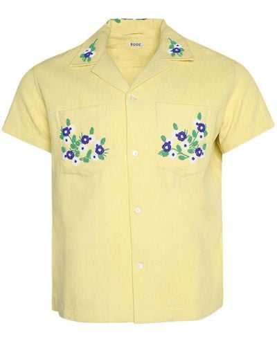 Bode Chicory Beaded Shirt - Yellow