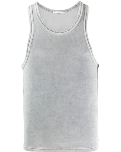 Alexander Wang Scoop-neck Cotton-blend Tank Top - Grey