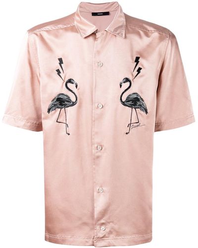 DIESEL Flamingo Patches Shortsleeved Shirt - Pink