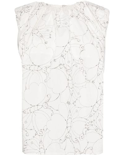JNBY Butterfly-print cotton top - Bianco