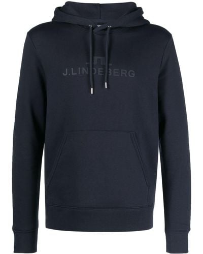 J.Lindeberg Alpha Hoodie mit Logo-Print - Blau