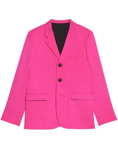 Ami Paris Notched Lapels Single-breasted Blazer - Pink