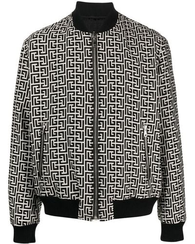 Balmain Chaqueta bomber reversible con monograma - Multicolor