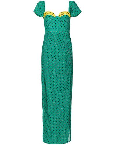STAUD Avril Graphic-print Maxi Dress - Green