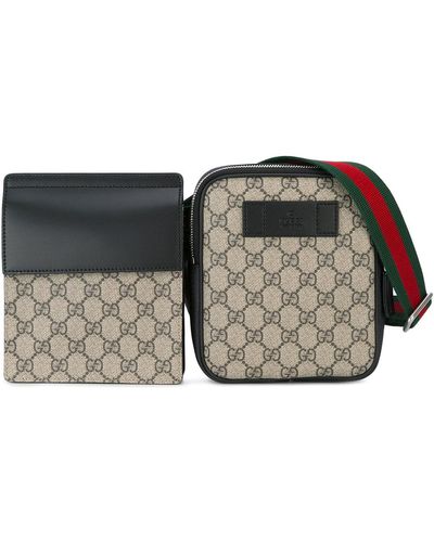Gucci - Double Pouch Bum Bag - Men - Calf Leather/canvas - One Size - Multicolor
