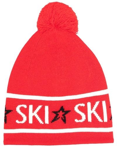 Perfect Moment Ski Merino Wool Beanie - Red