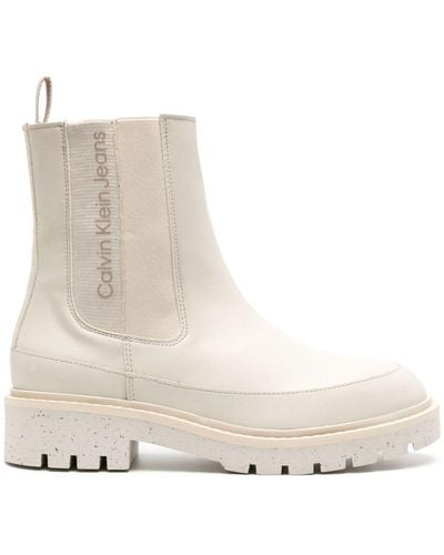 Calvin Klein Combat 45mm Ankle Boots - Natural