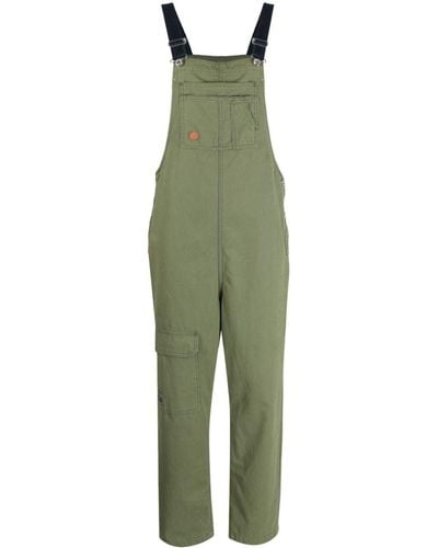 Chocoolate Logo-patch Cotton Dungarees - Green