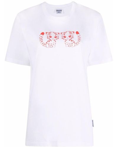 Wolford T-shirt Met Tijgerprint - Wit