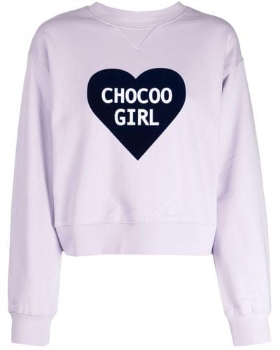 Chocoolate Logo-print Cotton Sweatshirt - Blue