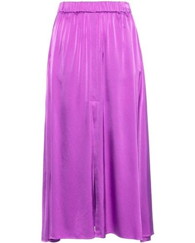 Forte Forte Satin Silk Mis Skirt - Purple