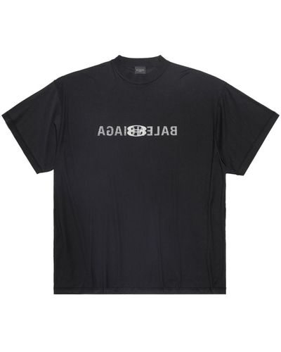 Balenciaga Camiseta con logo estampado - Negro