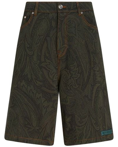 Etro Paisley-print Bermuda Shorts - Green