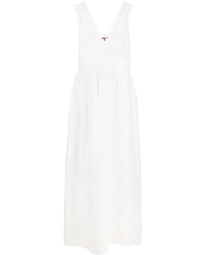 Ermanno Scervino Linen Midi Dress - White