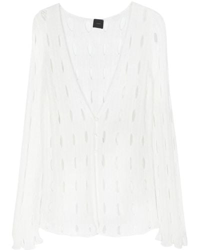 Pinko Cut-out Knitted Cardigan - White