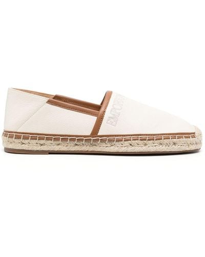 Emporio Armani Leren Espadrilles - Wit