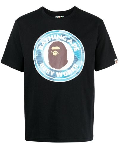 A Bathing Ape T-shirt Met Print - Zwart