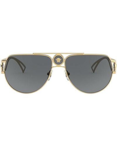 Versace Eyewear Medusa Pilot-frame Sunglasses - Grey