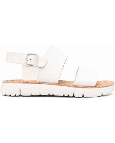 Camper Oruga Leather Strappy Sandals - White